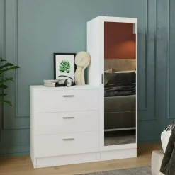 Mobile per ingresso con 3 cassetti bianco 60x72h cm - Jaime