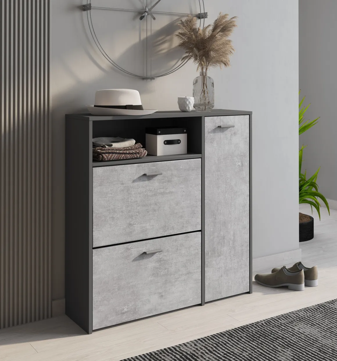 Mobili Da Ingresso|Ingresso > Dmora Mobile per ingresso da parete ardesia 50x200h cm - Allinko Grigio Ardesia