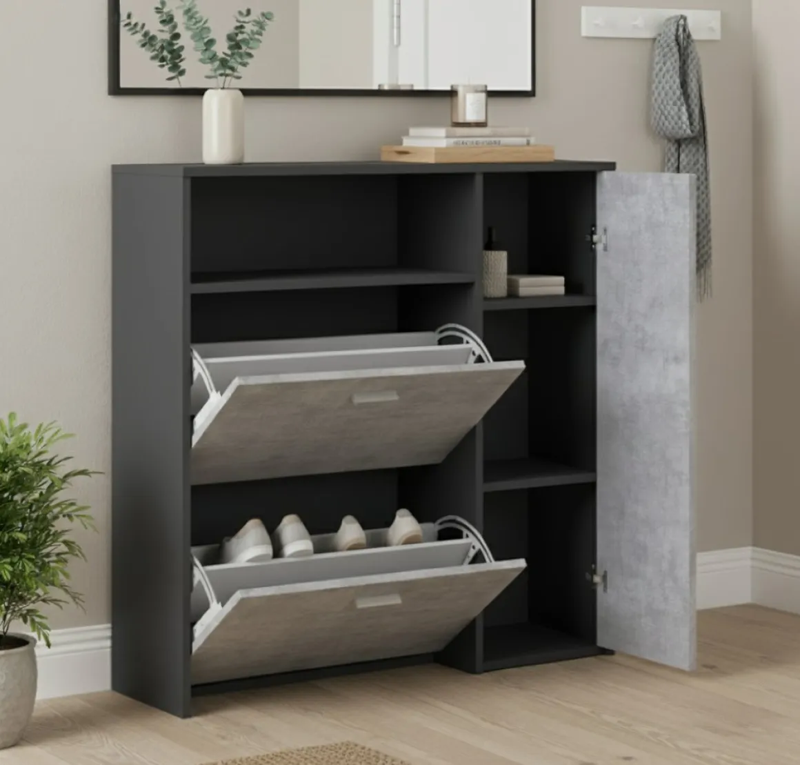 Mobili Da Ingresso|Ingresso > Dmora Mobile per ingresso da parete ardesia 50x200h cm - Allinko Grigio Ardesia