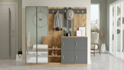 Mobile per ingresso grande 4 ante quercia e antracite 187x180h cm - Artin