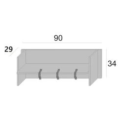 Mobili Da Ingresso|Ingresso > Dmora Mobile per ingresso minimal sospeso bianco e rovere 90x34h cm - Angry Marrone, Bianco Rovere
