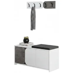 Mobile per ingresso sospeso 3 ante grigio e bianco 104x52h cm - Riga