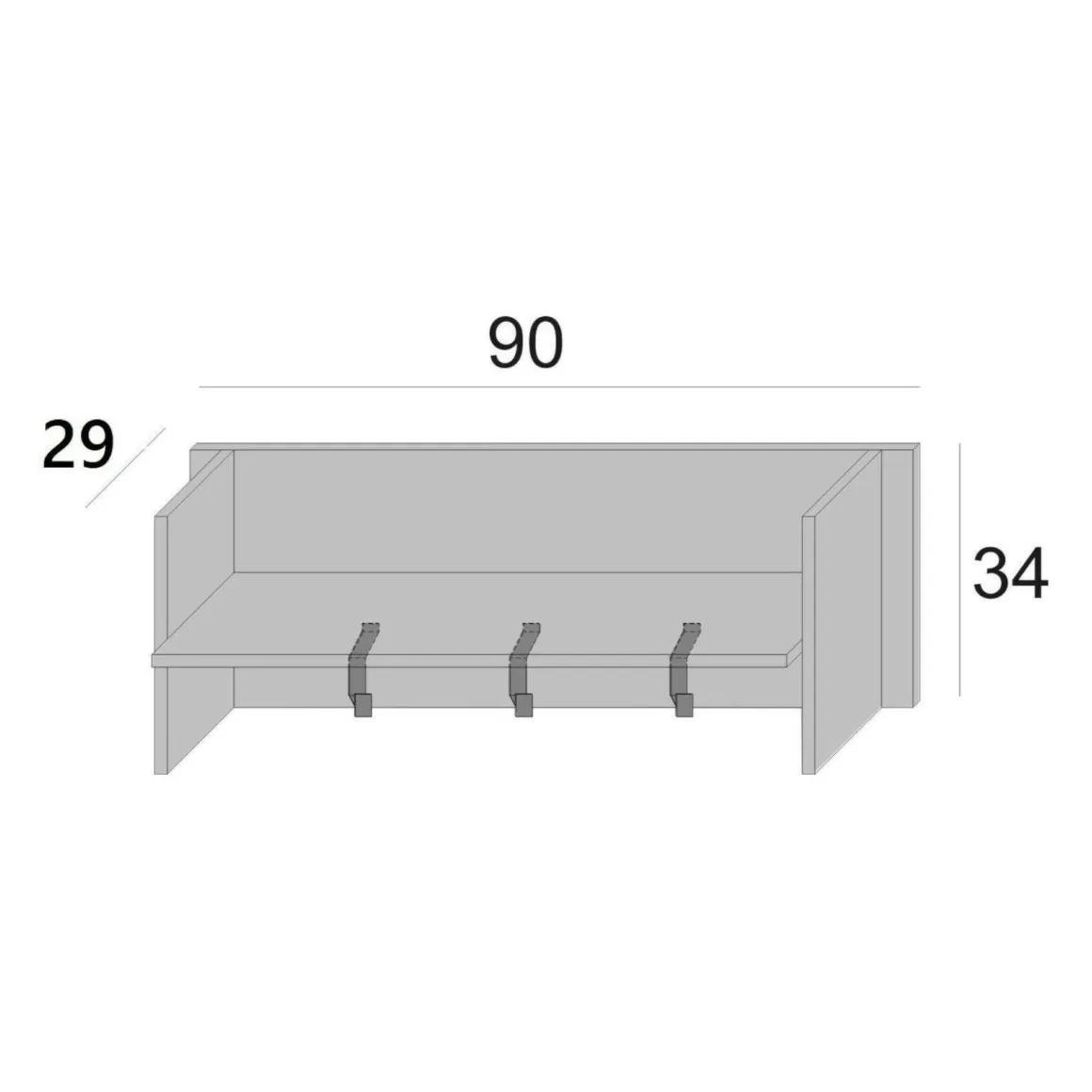 Mobili Da Ingresso > Dmora Mobile per ingresso sospeso 99x61h cm - Yagi Bianco