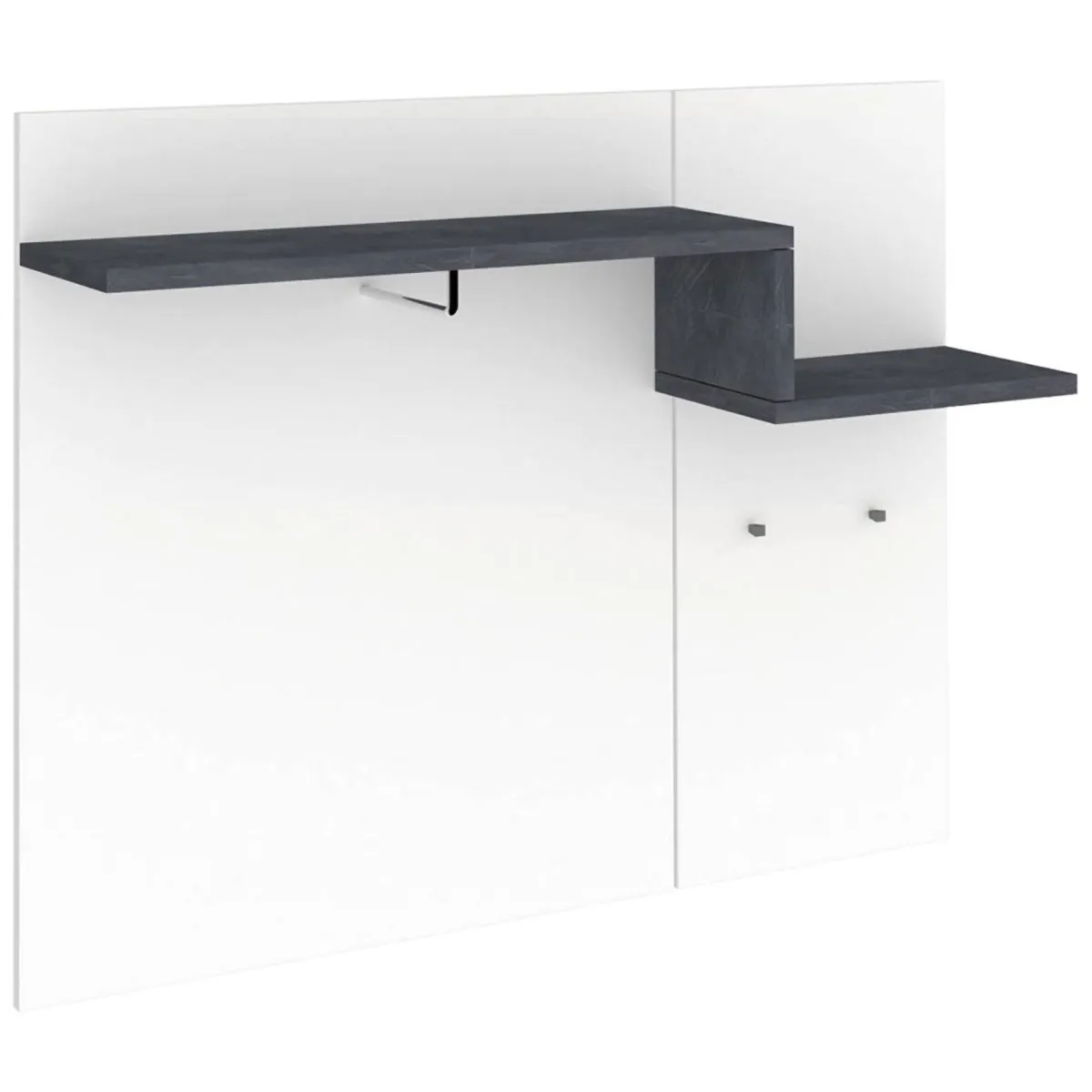 Mobili Da Ingresso|Ingresso > Dmora Mobile per ingresso sospeso bianco lucido e ardesia 120x100h cm - Mugello Grigio Ardesia, Bianco Lucido