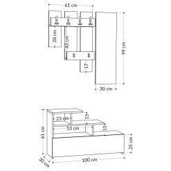 Mobile per ingresso sospeso quercia 30x99h cm - Gert