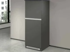 Cucina|Mobili Dispensa > Dmora Mobile portafrigo 2 ante 60x165h cm antracite e ardesia - Mesarthim Grigio Ardesia, Nero Antracite