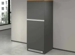 Mobile portafrigo 2 ante 60x165h cm antracite e rovere - Mesarthim