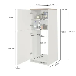 Mobile portafrigo 2 ante 60x165h cm antracite e rovere - Mesarthim