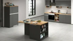 Mobile portafrigo 2 ante 60x165h cm antracite e rovere - Mesarthim