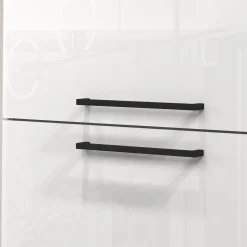 Cucina|Mobili Dispensa > Dmora Mobile portafrigo 2 ante 60x165h cm bianco lucido e ardesia - Mesarthim Grigio Ardesia, Bianco Lucido