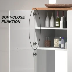 Mobile portafrigo 2 ante 60x165h cm bianco lucido e rovere - Mesarthim