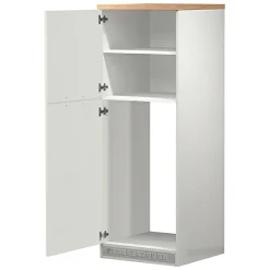 Mobile portafrigo 2 ante 60x165h cm bianco lucido e rovere - Mesarthim