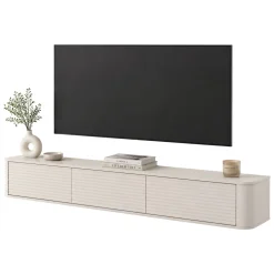 Mobili Porta Tv > Dmora Mobile Porta tv 3 Cassetti un Ripiano 200x34x28h cm, 3 Vani - Kahate Beige Cashmere