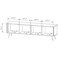 Mobile Porta tv Beige Cashmere un Ripiano 4 Ante 187x40x83h cm, con Piedini - Kalorile