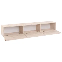 Mobile Porta tv Beige Marmo Antracite 3 Ante 3 Vani 180x31x42h cm, Apertura a Ribalta - Baluffi