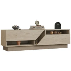 Mobile Porta tv Beige Marmo 2 Ripiani 2 Ante 160x40x45h cm, 5 Vani - Spilinga