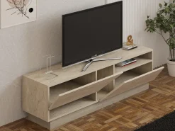 Mobile Porta tv Beige Marmo 2 Ripiani 2 Ante 160x40x45h cm, 5 Vani - Spilinga