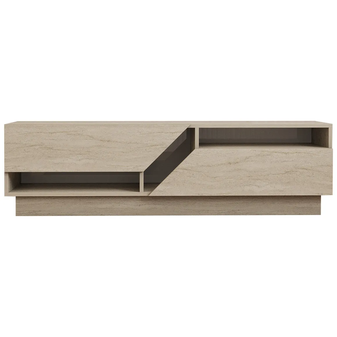 Mobile Porta tv Beige Marmo 2 Ripiani 2 Ante 160x40x45h cm, 5 Vani - Spilinga