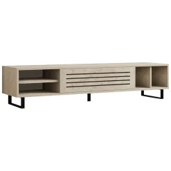 Mobile Porta tv Beige Marmo un Ripiano Un'anta 160x40x35h cm, 5 Vani - Sovico
