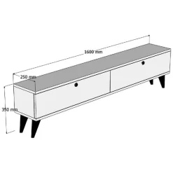 Mobili Porta Tv > Dmora Mobile Porta tv 2 Vani 2 Ante 160x25x40h cm, Apertura a Ribalta - Atestino Beige Marmo
