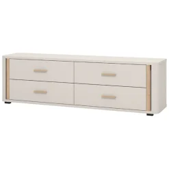 Mobili Porta Tv > Dmora Mobile Porta tv Beige Marrone 4 Cassetti un Ripiano 176.5x40x52h cm, Apertura Scorrevole - Terenzo Marrone, Beige