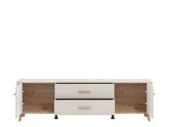 Mobile Porta tv Beige Marrone Rovere 2 Cassetti un Ripiano 179.5x40x52.5h cm, 2 Ante - Gosaldo