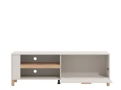 Mobili Porta Tv > Dmora Mobile Porta tv Beige Marrone Rovere Modulabile un Ripiano 200x30x31h cm, 2 Ante - Sindia Marrone, Beige Rovere