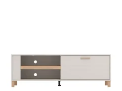 Mobili Porta Tv > Dmora Mobile Porta tv Beige Marrone Rovere Modulabile un Ripiano 200x30x31h cm, 2 Ante - Sindia Marrone, Beige Rovere