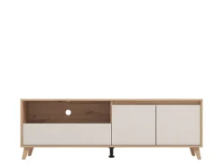Mobili Porta Tv > Dmora Mobile Porta tv Beige Marrone Rovere Nodi un Cassetto 4 Ripiani 189x40x52h cm, 2 Ante - Cavour Marrone, Beige Rovere Nodi