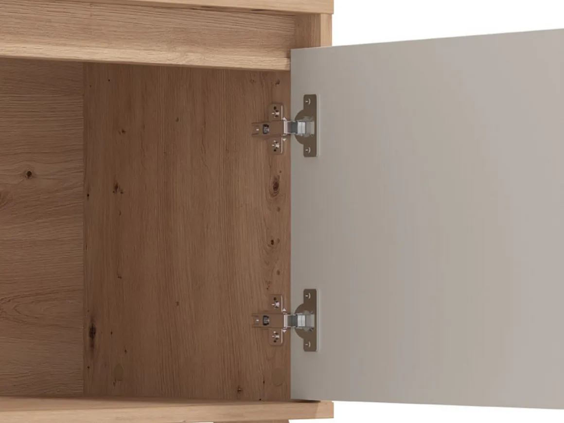 Mobili Porta Tv > Dmora Mobile Porta tv Beige Marrone Rovere Nodi un Cassetto 4 Ripiani 189x40x52h cm, 2 Ante - Cavour Marrone, Beige Rovere Nodi
