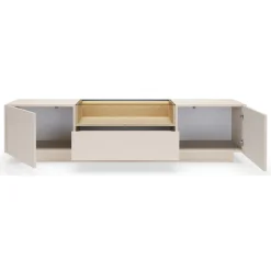 Mobili Porta Tv > Dmora Mobile Porta tv Beige Marrone Rovere un Ripiano 2 Ante 154x41.5x32h cm, 2 Vani - Carcare Marrone, Beige Rovere