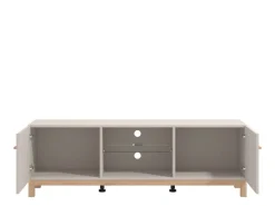 Mobile Porta tv Beige Marrone Rovere un Ripiano 2 Ante 154x41.5x50.5h cm, 4 Vani - Dosimo