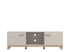 Mobile Porta tv Beige Marrone Rovere un Ripiano 2 Ante 154x41.5x50.5h cm, 4 Vani - Dosimo