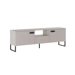 Mobile Porta tv Beige Nero un Cassetto 2 Ante 179x40x60h cm, 3 Vani - Careri