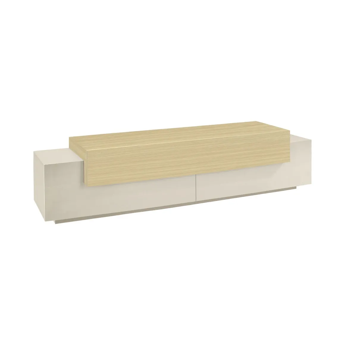 Mobile Porta tv Beige 3 Ripiani 4 Vani 200x45x51.5h cm, 3 Ante - Cassino