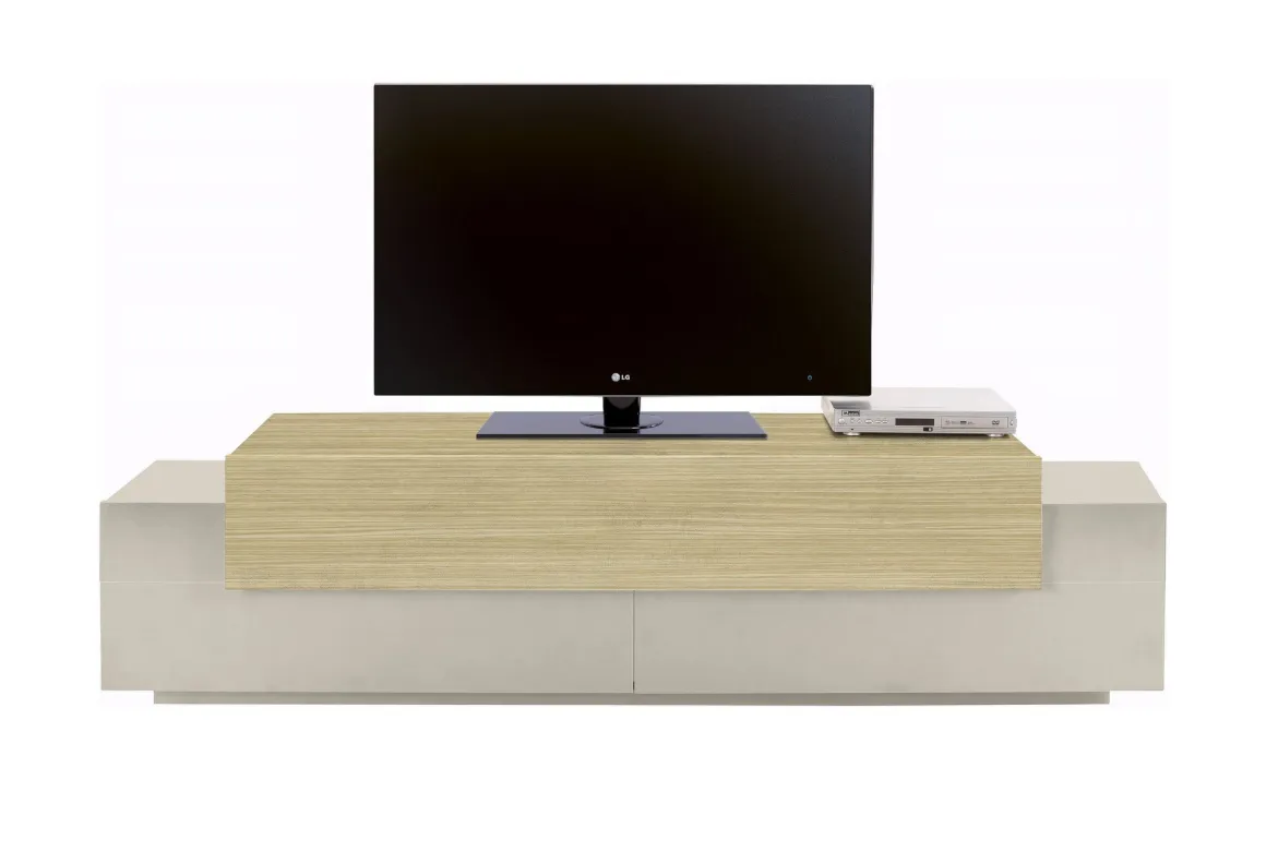 Mobile Porta tv Beige 3 Ripiani 4 Vani 200x45x51.5h cm, 3 Ante - Cassino