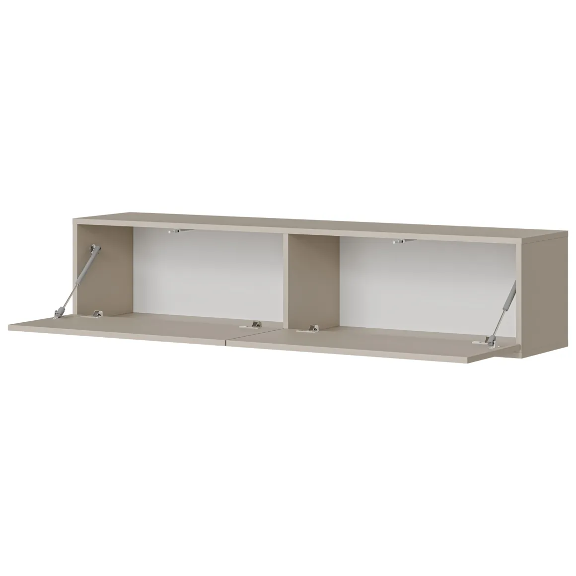 Mobili Porta Tv > Dmora Mobile Porta tv un Ripiano 2 Ante 154x40x53h cm, Anta Effetto Rigato - Kameza Beige