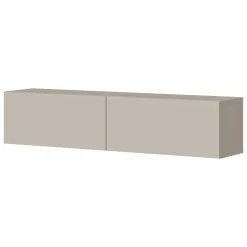 Mobili Porta Tv > Dmora Mobile Porta tv un Ripiano 2 Ante 154x40x53h cm, Anta Effetto Rigato - Kameza Beige