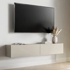 Mobile Porta tv Beige un Ripiano 2 Ante 180x32x32h cm, un Vano - Mocogno