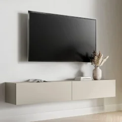 Mobile Porta tv Beige un Ripiano 2 Ante 200x32x32h cm, un Vano - Mocogno