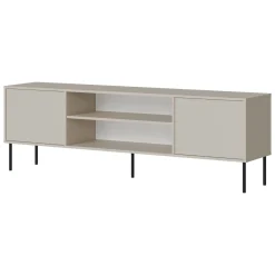 Mobili Porta Tv > Dmora Mobile Porta tv Beige un Ripiano 3 Ante 200x40x60h cm, Anta Dettaglio Vetro - Fiuggi Beige Cashmere
