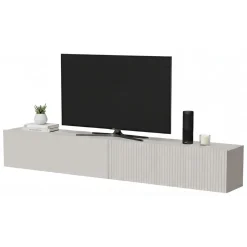 Mobile Porta tv Beige un Ripiano Modulabile 200x30x31h cm, 4 Vani - Sindia