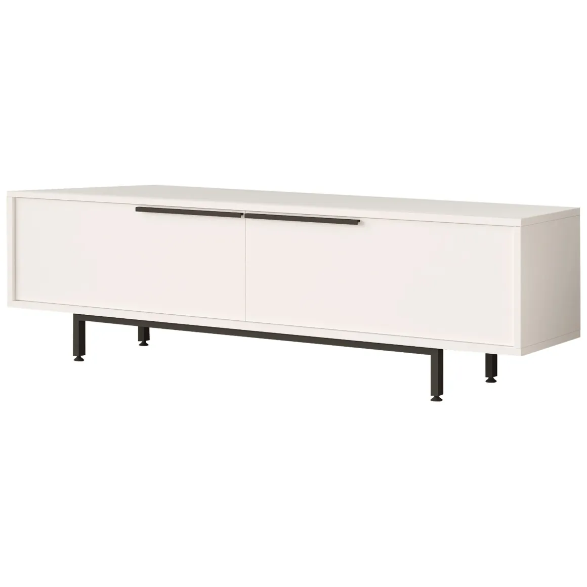 Mobile Porta tv Bianco 2 Ante 2 Vani 160x36x45h cm, Apertura a Ribalta - Palmi