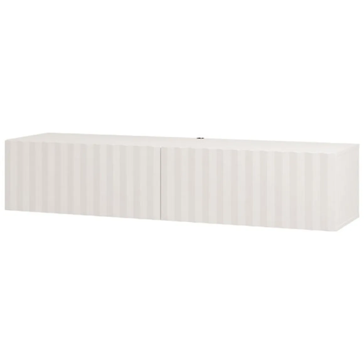 Mobile Porta tv Bianco Crema Beige un Ripiano 2 Ante 154x42x32h cm, 2 Vani - Maderno