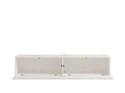 Mobile Porta tv Bianco Crema Beige un Ripiano 2 Ante 154x42x32h cm, 2 Vani - Maderno