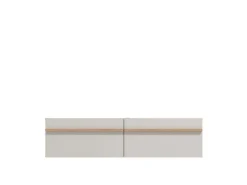 Mobili Porta Tv > Dmora Mobile Porta tv Bianco Crema Marrone Rovere un Ripiano 4 Ante 156x40x44h cm, con Piedini - Erbez Marrone Rovere, Bianco Crema