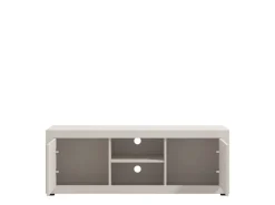 Mobili Porta Tv > Dmora Mobile Porta tv Bianco Crema Nero un Cassetto 2 Ripiani 151x40x52h cm, 2 Ante - Corciano Nero, Bianco Crema