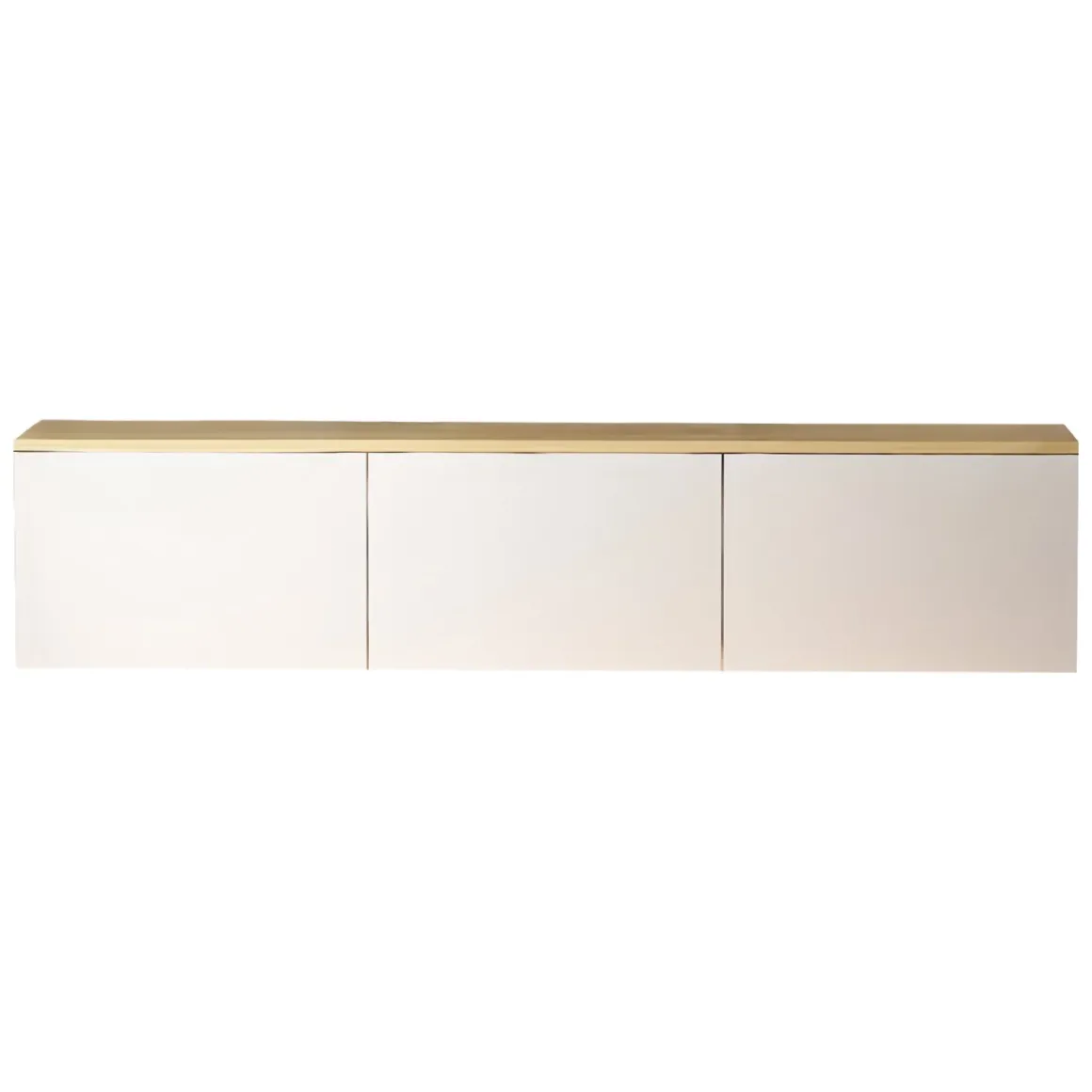 Mobile Porta tv Bianco Marrone Rovere 3 Ante Luci led Incluse 160x32x35h cm, 3 Vani - Marazzi