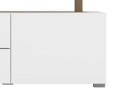 Mobili Porta Tv > Dmora Mobile Porta tv Bianco Opaco Marrone Rovere 2 Cassetti un Ripiano 154x40x50h cm, 2 Ante - Aramo Marrone Rovere, Bianco Opaco