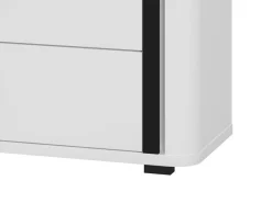 Mobili Porta Tv > Dmora Mobile Porta tv Bianco Opaco Nero 4 Cassetti un Ripiano 176.5x40x52h cm, Apertura Scorrevole - Terenzo Nero, Bianco Opaco
